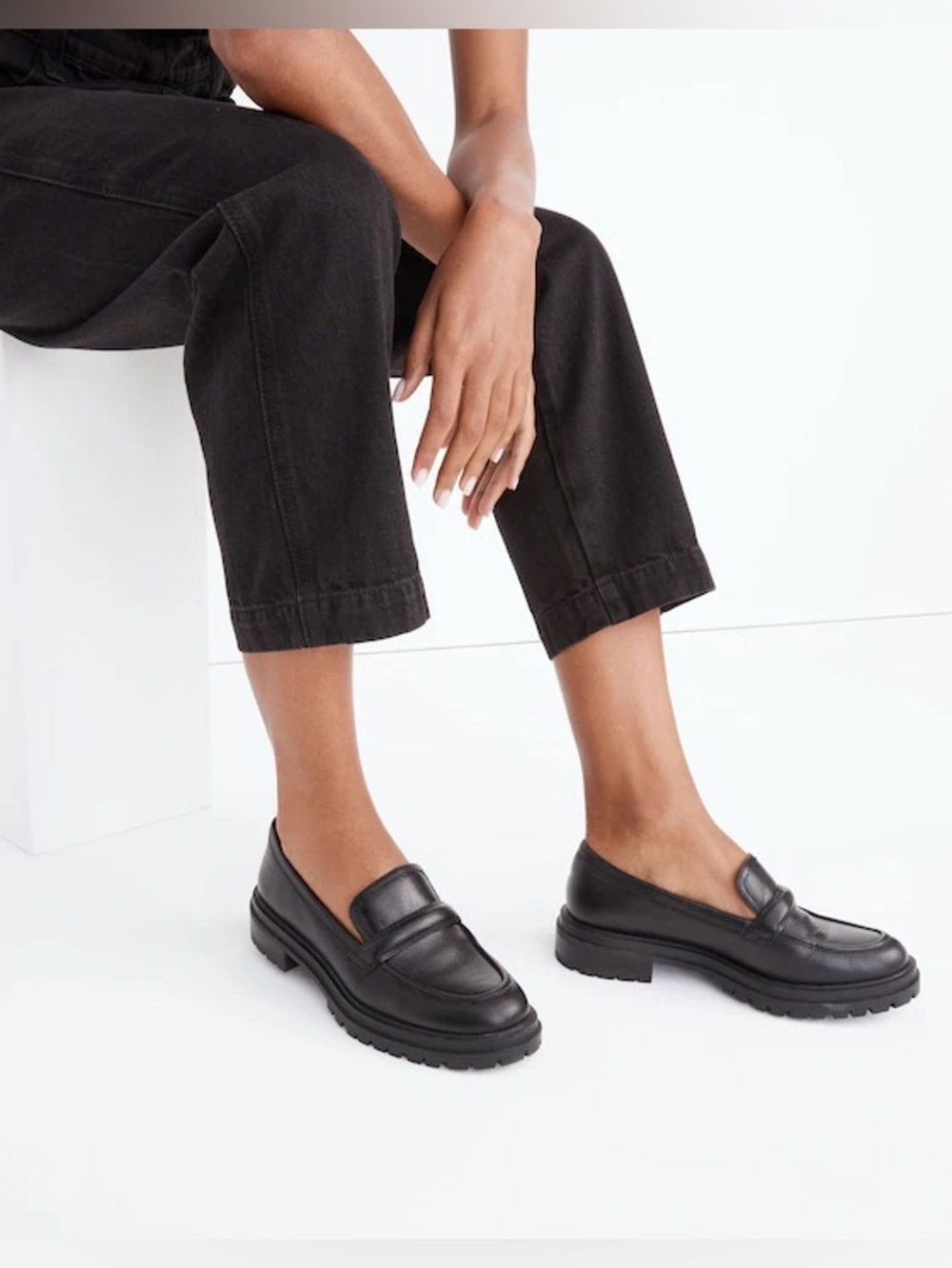 Madewell The Bradley Lugsole Loafer in Leather Size 7